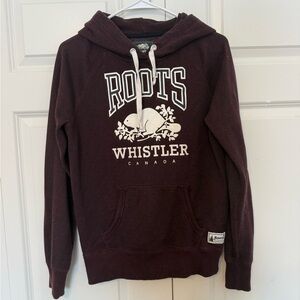 Roots Whistler Canada Sweatshirt Hoodie Red/Maroon SMALL